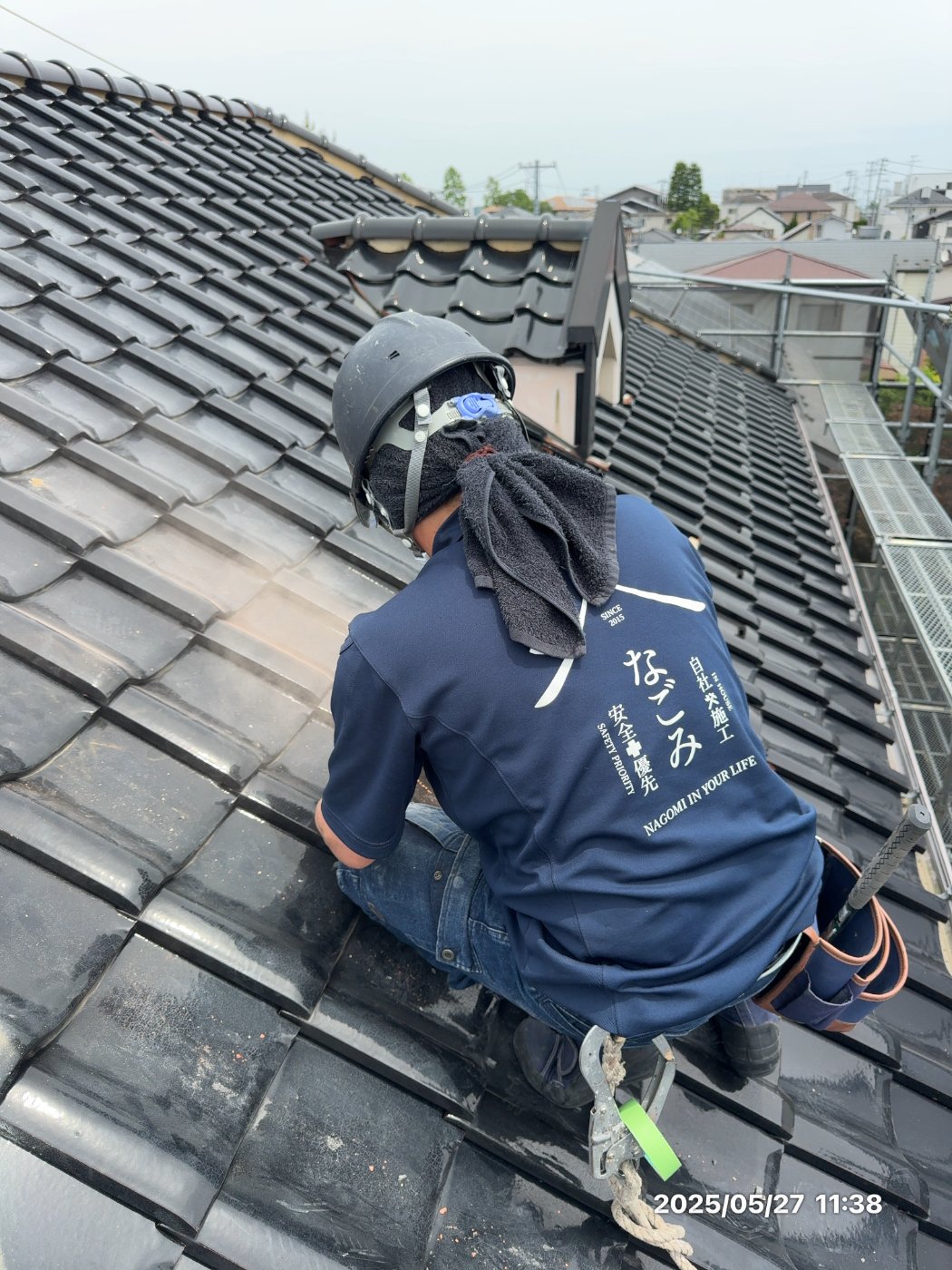 瓦屋根工事の施工